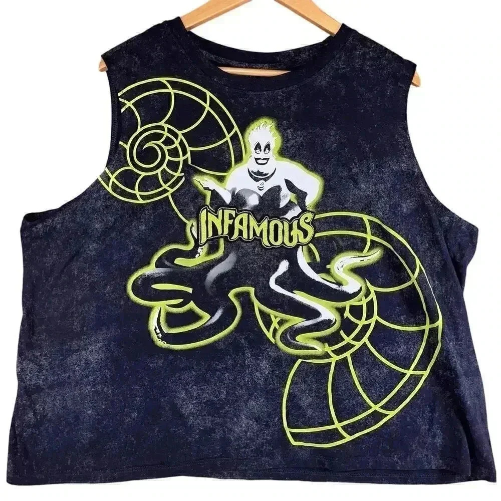 Disney The Little Mermaid Ursula Infamous Cropped‎ Cotton Graphic Tank Top 1X